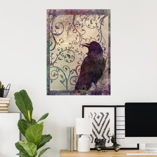 Odd Thoughts Surreal Waterverf Ink Stain Art Poster (Thuiskantoor)