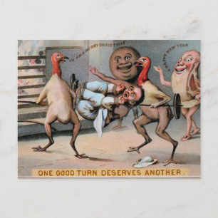 Odd Victoriaans kerstmis Briefkaart