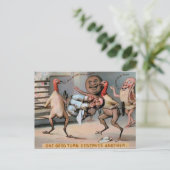 Odd Victoriaans kerstmis Briefkaart (Staand voorkant)