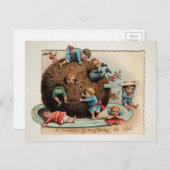 Odd Victoriaans kinderen in Pudding Kerstmis Briefkaart (Voorkant / Achterkant)