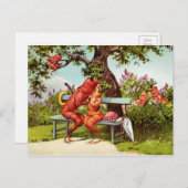 Odd Victoriaans Kissing Carrots Briefkaart (Voorkant / Achterkant)