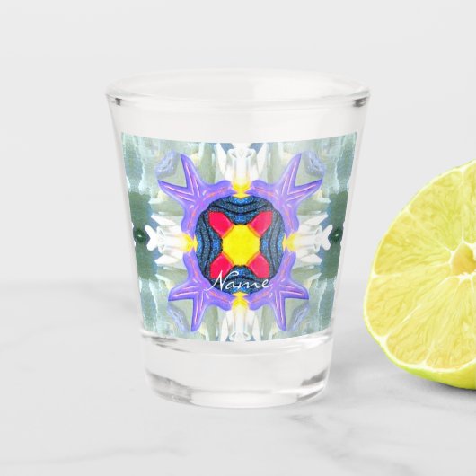 Odd-vormig, multi-kleurig design Thunder_Cove Shot Glas (Voorkant)