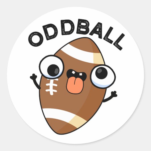 Oddball Funny Football Pun Ronde Sticker (Voorkant)