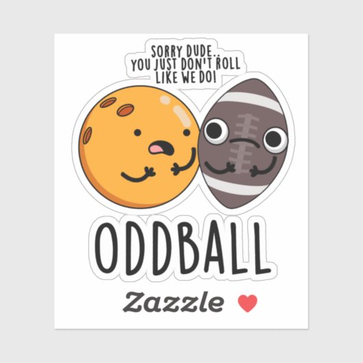 Oddball Funny Football Pun Sticker (Vel)