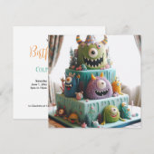 ODDBALL KOOKY GEK MONSTER TAART VERJAARDAG KAART (Voorkant / Achterkant)