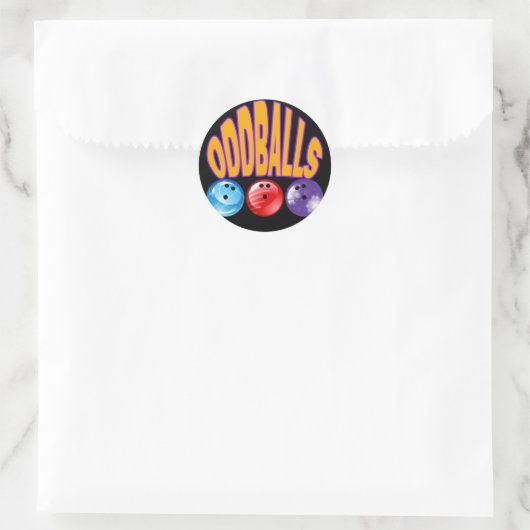 ODDBALLS - NAAM BOWLINGTEAM RONDE STICKER (Tas)