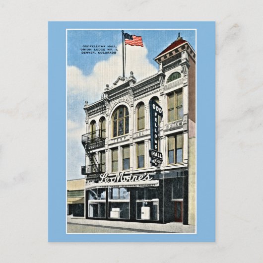  Oddfellows Hall, Denver, Co Briefkaart (Voorkant)