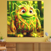 OddFriends beroemd gemaakt door Gooey Green Monste Canvas Afdruk (Insitu (Woonkamer))