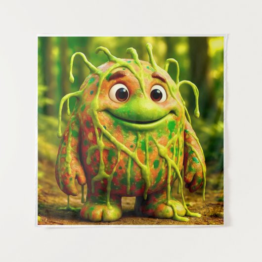 OddFriends beroemd gemaakt door Gooey Green Monste Wandkleed (Voorkant)