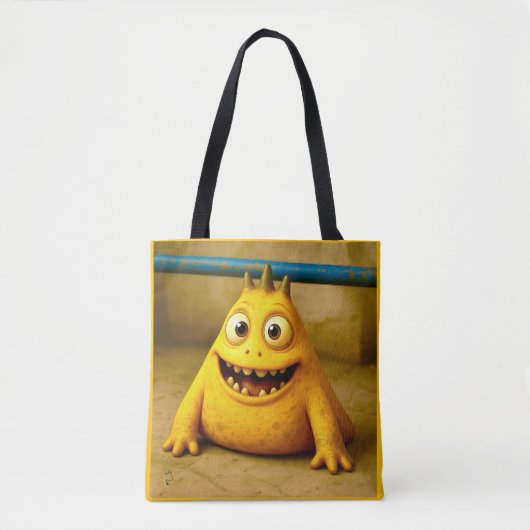 OddFriends beroemd gemaakt door Happy Yellow Monst Tote Bag (Voorkant)