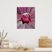 OddFriends - Roze grillige schepsel Poster (Keuken)