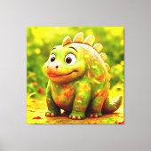 OddFriends - Schattige Poster van Chubby Dino Canvas Afdruk (Voorkant)