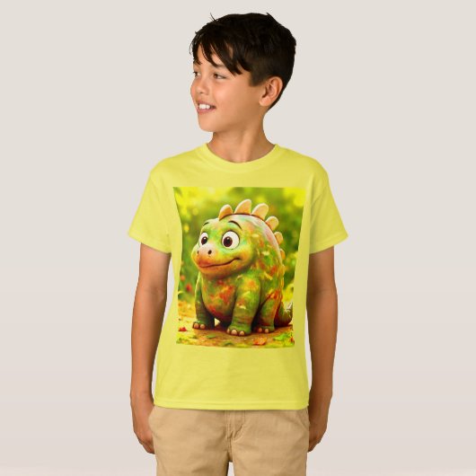 OddFriends - Schattige Poster van Chubby Dino T-shirt (Voorkant volledig)