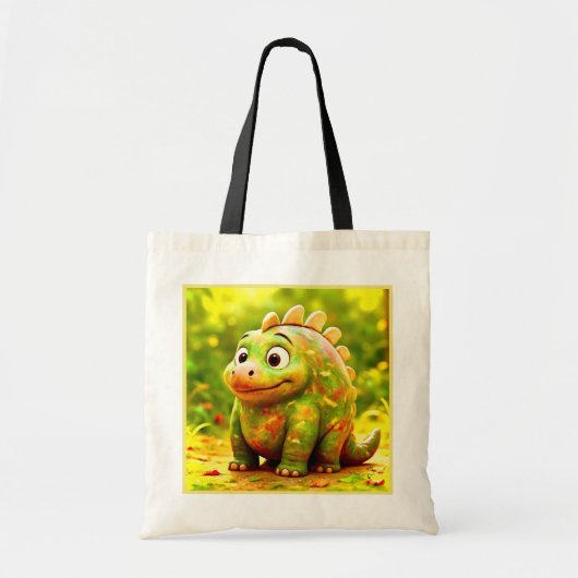 OddFriends Schattigee Dino Canvas tas (Voorkant)