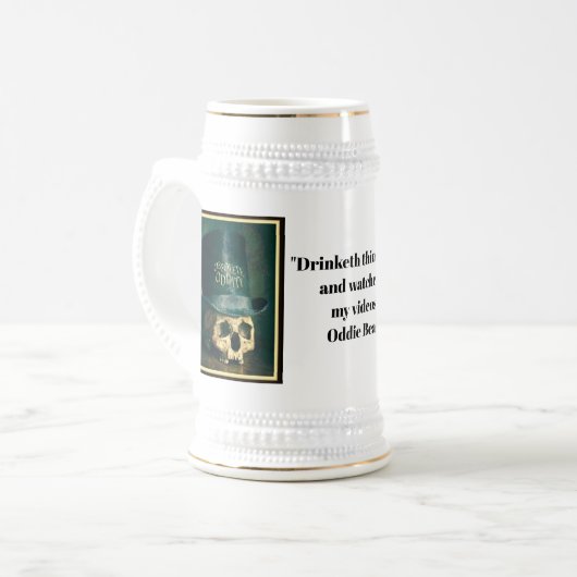 Oddie Beer Stein (Top Hat Edition) Bierpul (Voorkant links)
