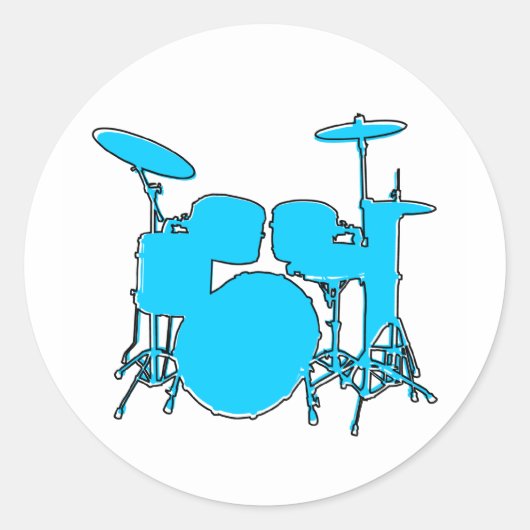 oddRex drums Classic Round Sticker (Voorkant)