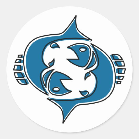oddRex pisces Ronde Sticker (Voorkant)