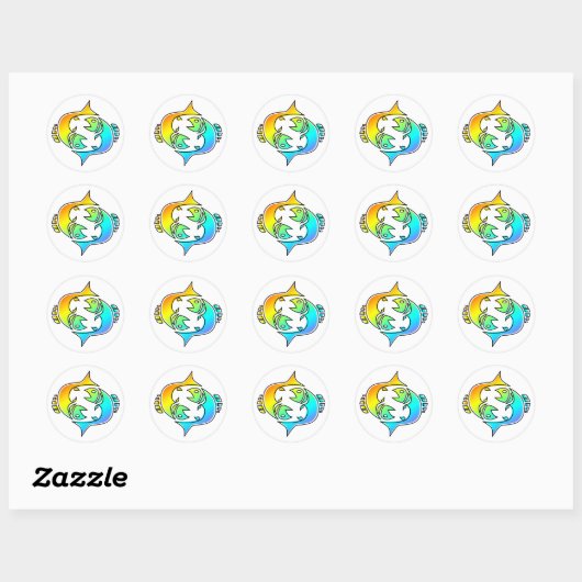 oddRex pisces Ronde Sticker (Vel)