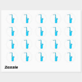 oddRex saxofone Ronde Sticker (Vel)