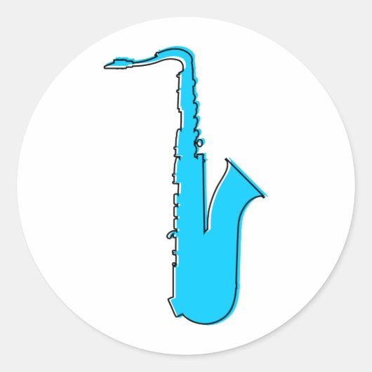 oddRex saxofone Ronde Sticker (Voorkant)