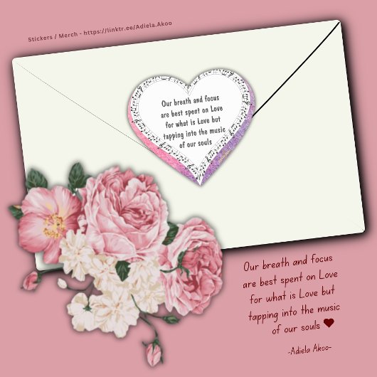 Ode aan de liefde sticker van dichter Adiela Akoo