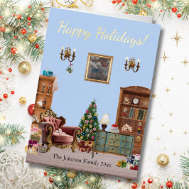 Ode aan de Notenkraker Ballet Blauw Folie Wenskaart