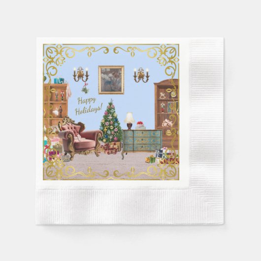 Ode aan de Notenkraker Ballet Blauw Servet (Voorkant)