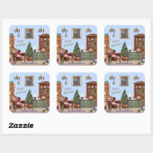 Ode aan de Notenkraker Ballet Blauw Vierkante Sticker (Vel)