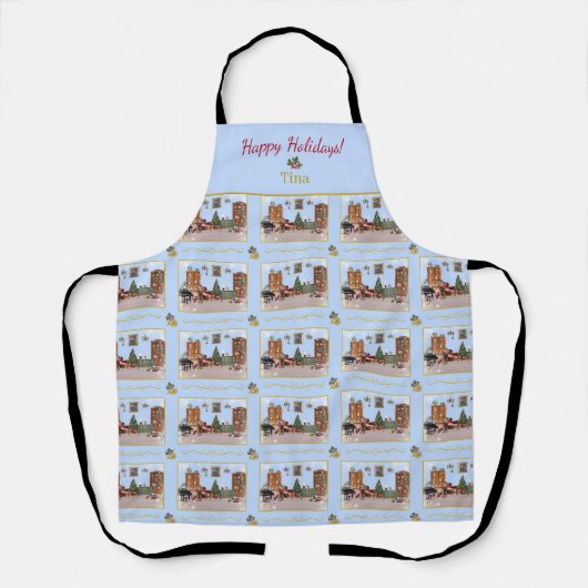 Ode aan de Notenkraker Blue Scene Blue Accent Schort (Voorkant)