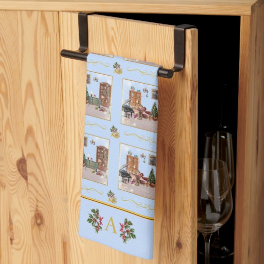 Ode aan de Notenkraker Blue Scene Blue Accent Theedoek (Derde Gevouwen)