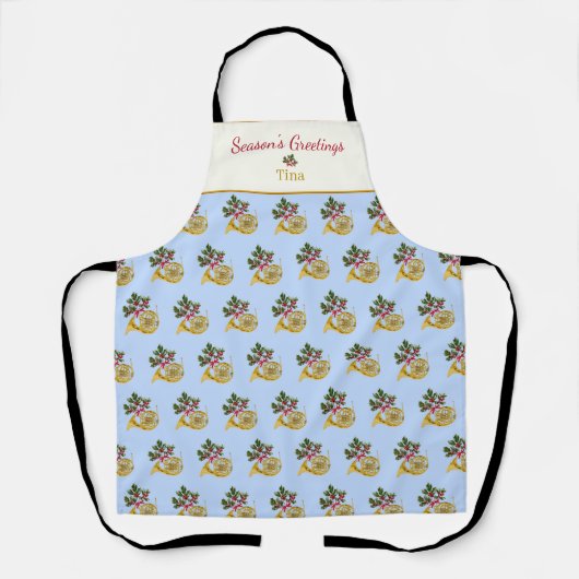 Ode aan de Notenkraker Franse hoorn blauw Schort (Voorkant)