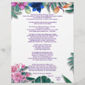 Ode aan een gepersonaliseerd papier voor het schri (Achterkant)