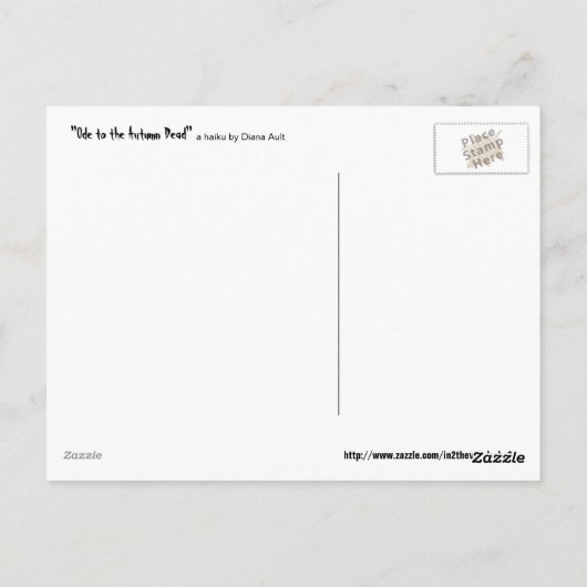 Ode aan het Briefkaart van de herfst Dode (Achterkant)