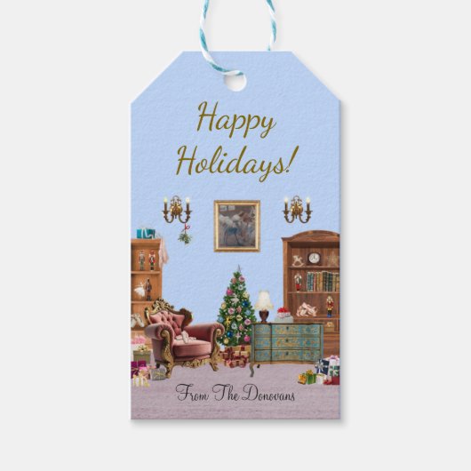 Ode aan het Notenkrakerballet Blauw Cadeaulabel (Voorkant)