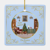 Ode aan het Notenkrakerballet Blauw Keramisch Ornament (Achterkant)