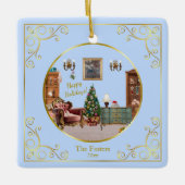 Ode aan het Notenkrakerballet Blauw Keramisch Ornament (Voorkant)