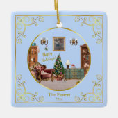 Ode aan het Notenkrakerballet Blauwe Aangepaste Fo Keramisch Ornament (Voorkant)