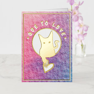 Ode aan Liefde Kat Foliekaart - Adiela Akoo Folie Wenskaart