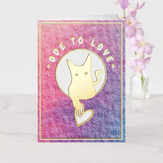 Ode aan Liefde Kat Foliekaart - Adiela Akoo Folie Wenskaart (Orchidee)