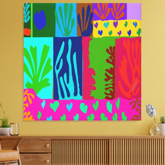 Ode aan Matisse Collage Canvas Afdruk (Insitu (Woonkamer))
