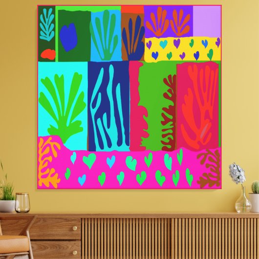 Ode aan Matisse Collage Canvas Afdruk (Insitu (Woonkamer))
