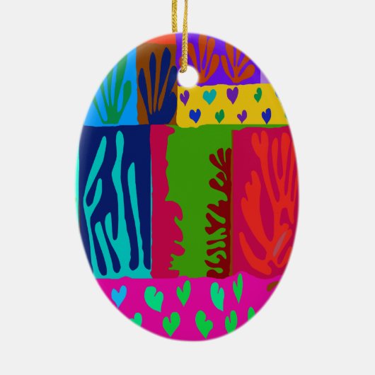Ode aan Matisse Collage Keramisch Ornament (Achterkant)