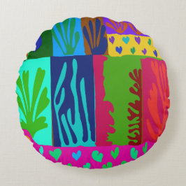 Ode aan Matisse Collage Rond Kussen