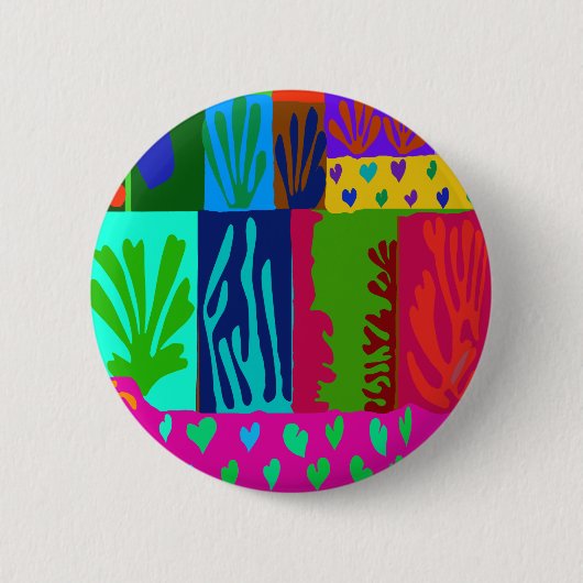 Ode aan Matisse Collage Ronde Button 5,7 Cm (Voorkant)
