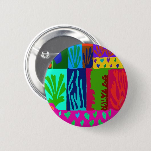 Ode aan Matisse Collage Ronde Button 5,7 Cm (Voorkant /achterkant)