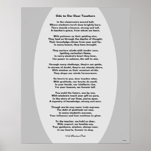 Ode aan Onze Lieve Leraren Gedicht Poster HAMbyWG