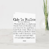 Ode aan Ruthie Notecard Kaart (Achterkant)