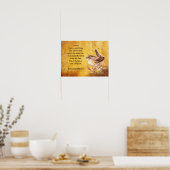 Ode aan Spring Poem met Brown Bird Wren Poster (Keuken)