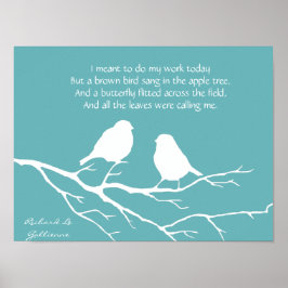 Ode aan Spring Poem met Little Bird Silhouette Poster