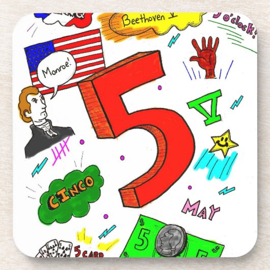 Ode aan Vijf Onderzetters - reeks van 6 (Voorkant)